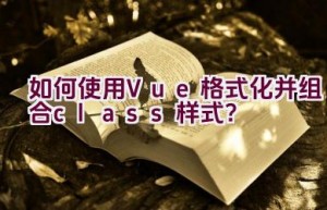 如何使用Vue格式化并组合class样式？