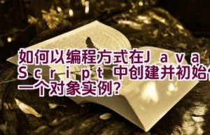 如何以编程方式在JavaScript中创建并初始化一个对象实例？