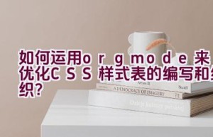 “如何运用org mode来优化CSS样式表的编写和组织？”