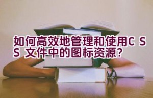 如何高效地管理和使用CSS文件中的图标资源？