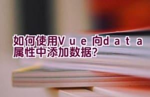 如何使用Vue向data属性中添加数据？