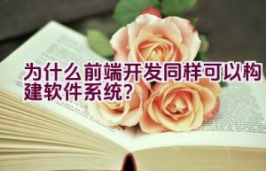 为什么前端开发同样可以构建软件系统？