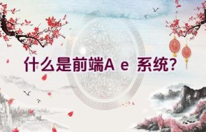 什么是前端Ae系统？