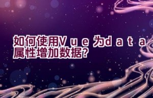 如何使用Vue为data属性增加数据？