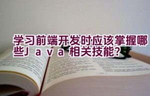 学习前端开发时应该掌握哪些Java相关技能？