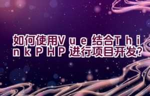 如何使用Vue结合ThinkPHP进行项目开发？