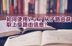 如何使用Vue从子路由获取上级路由信息？