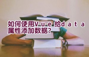 如何使用Vue给data属性添加数据？