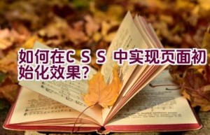 如何在CSS中实现页面初始化效果？