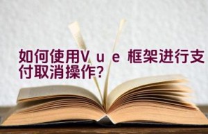 如何使用Vue框架进行支付取消操作？