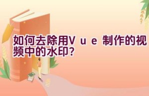 如何去除用Vue制作的视频中的水印？