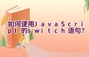 如何使用JavaScript的switch语句？