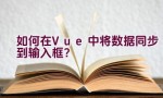 如何在Vue中将数据同步到输入框？