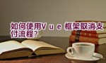 如何使用Vue框架取消支付流程？