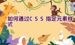 如何通过CSS指定元素样式