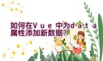 如何在Vue中为data属性添加新数据？