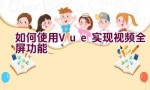 如何使用Vue实现视频全屏功能