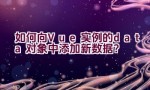 如何向Vue实例的data对象中添加新数据？