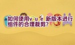 如何使用vue新版本进行组件的合理裁剪？