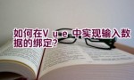 如何在Vue中实现输入数据的绑定？