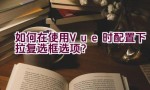 如何在使用Vue时配置下拉复选框选项？