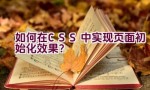 如何在CSS中实现页面初始化效果？