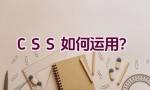 CSS 如何运用？