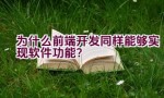 为什么前端开发同样能够实现软件功能？