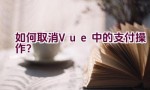 如何取消Vue中的支付操作？