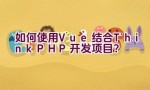 如何使用Vue结合ThinkPHP开发项目？