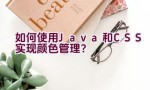 如何使用Java和CSS实现颜色管理？