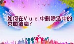 “如何在Vue中删除选中的页面信息？”