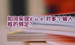 如何实现Vue对多个输入框的绑定？