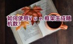 如何使用Vue框架生成随机数？