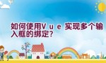 如何使用Vue实现多个输入框的绑定？