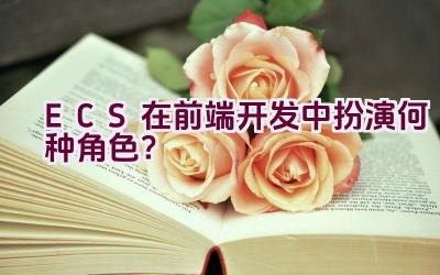 “ECS在前端开发中扮演何种角色？”插图