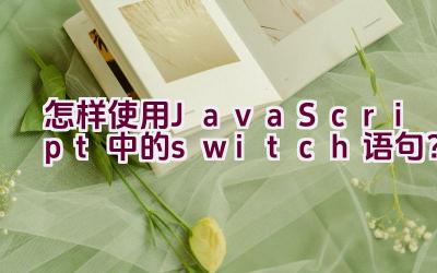 “怎样使用JavaScript中的switch语句？”插图