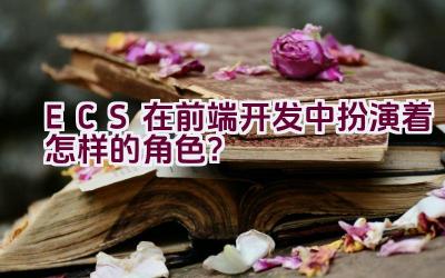 ECS在前端开发中扮演着怎样的角色？插图