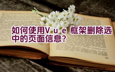 如何使用Vue框架删除选中的页面信息？插图