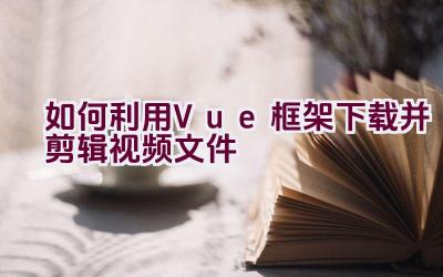 如何利用Vue框架下载并剪辑视频文件插图