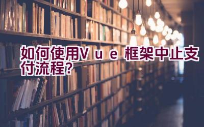 如何使用Vue框架中止支付流程？插图