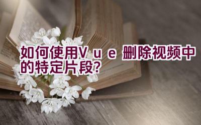 如何使用Vue删除视频中的特定片段？插图