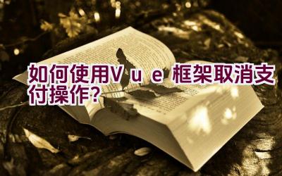 如何使用Vue框架取消支付操作？插图