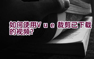 如何使用Vue裁剪已下载的视频？插图